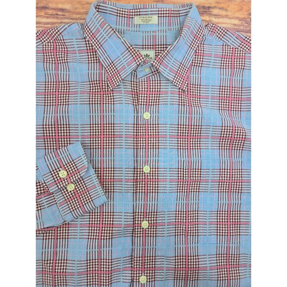 Peter Millar Crown Mens Plaid Long Sleeve Dress Shirt XL - Picture 4 of 6